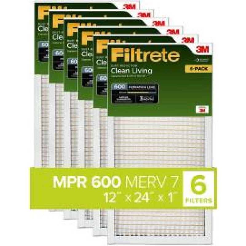 Wholesale Filtrete 12x24x1, AC Furnace Air Filter, MPR 600, Clean Living Dust Reduction, 6-Pack (exact dimensions 11.69 x 23.69 x 0.81)