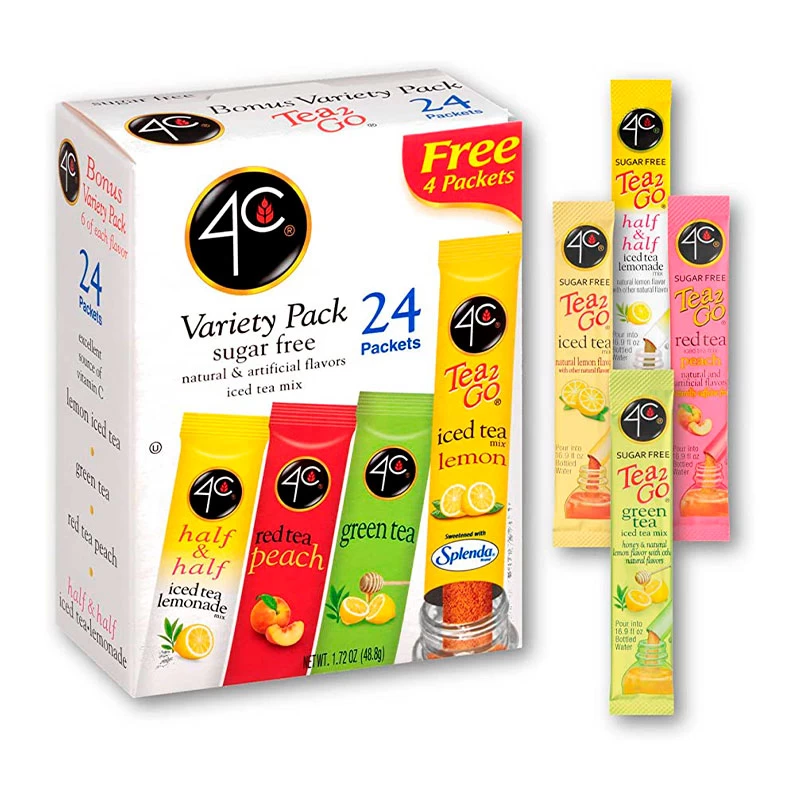 Wholesale 4C Totally Light Tea 2 Go Bonus Variety Pack Ice Tea Mix, 24-Count Boxes (Pack of 3)