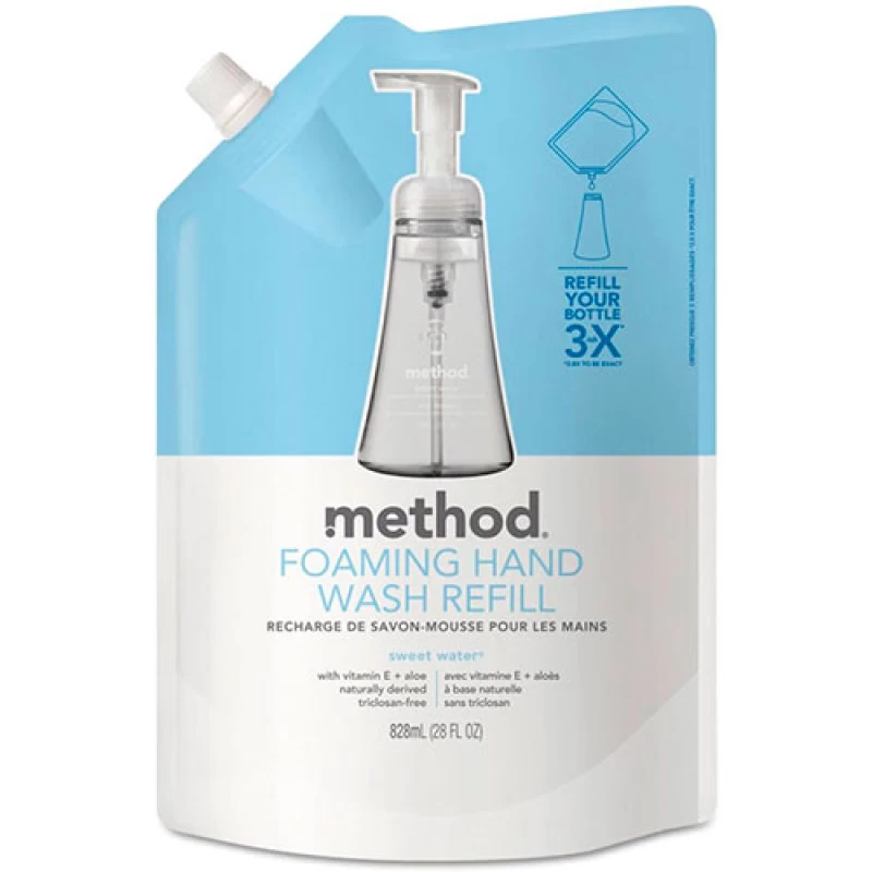 Wholesale Method 00662 Foaming Hand Wash Refill, Sweet Water, 28 oz Pouch
