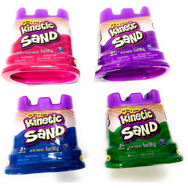 WholesaleKinetic Sand Neon Colors | Gift Set of 4 Colors – Purple, Blue, Pink & Green 5 oz Containers
