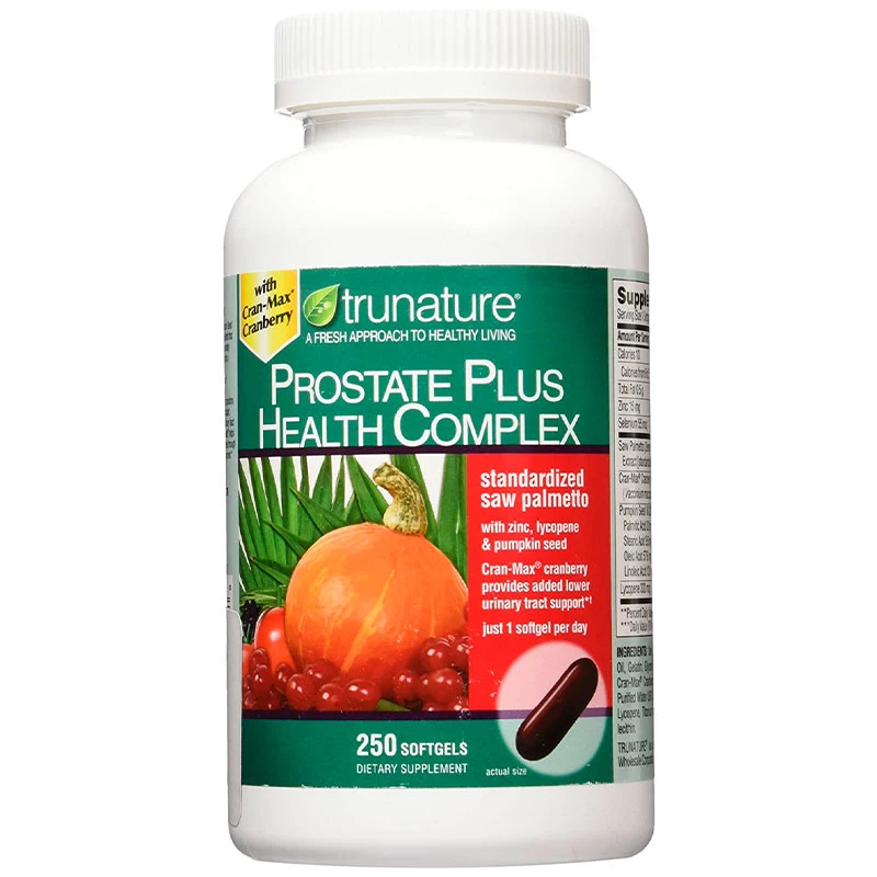 Wholesale TruNature Prostate Plus Health Complex - Saw Palmetto with Zinc, Lycopene, Pumpkin Seed, Cranberry - 250 Softgels (1 Bottle)
