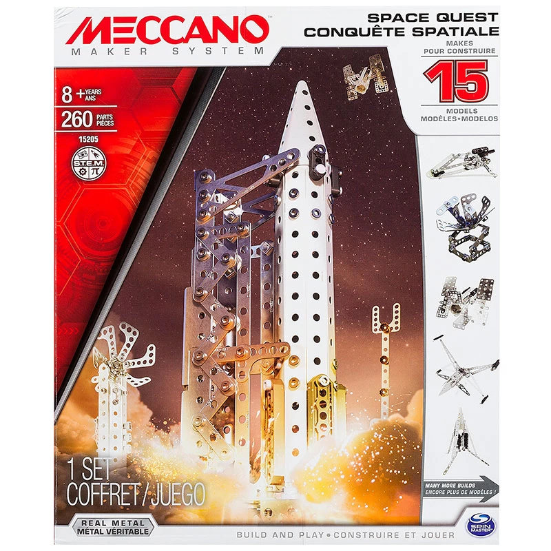 Wholesale Meccano Space Quest Set, 15 Model Building Set, 260 Pieces, For Ages 8+, STEM Construction Education Toy