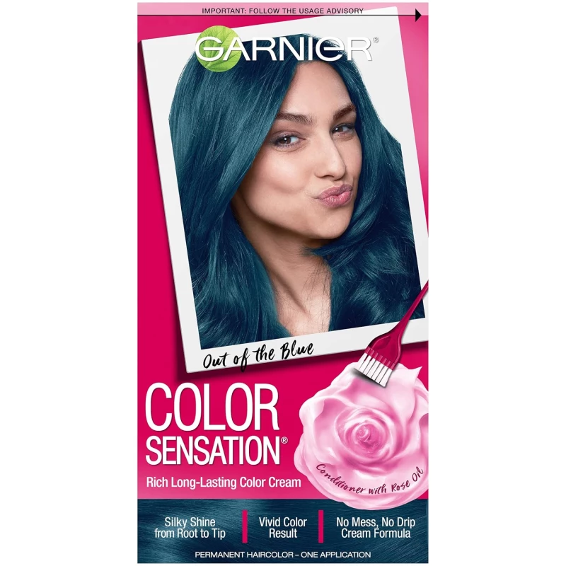 Garnier Color Sensation Hair Color Cream, 6.17 Out of the Blue, Soft Teal Blue